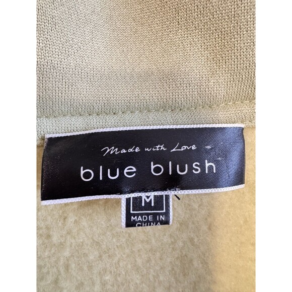 Blue Blush Women's Chartreuse Soft Fleece Oversized Button-Up Cardigan Medium - Picture 5 of 8